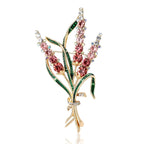 Crystal Wheat Ear Brooch