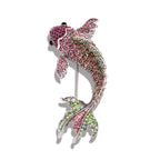 Enamel Crystal Koi Fish Brooch