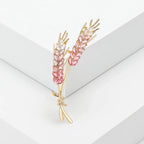 Crystal Wheat Ear Brooch