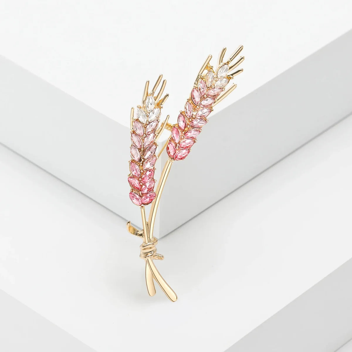 Crystal Wheat Ear Brooch
