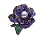 Crystal Rose Flower Brooch