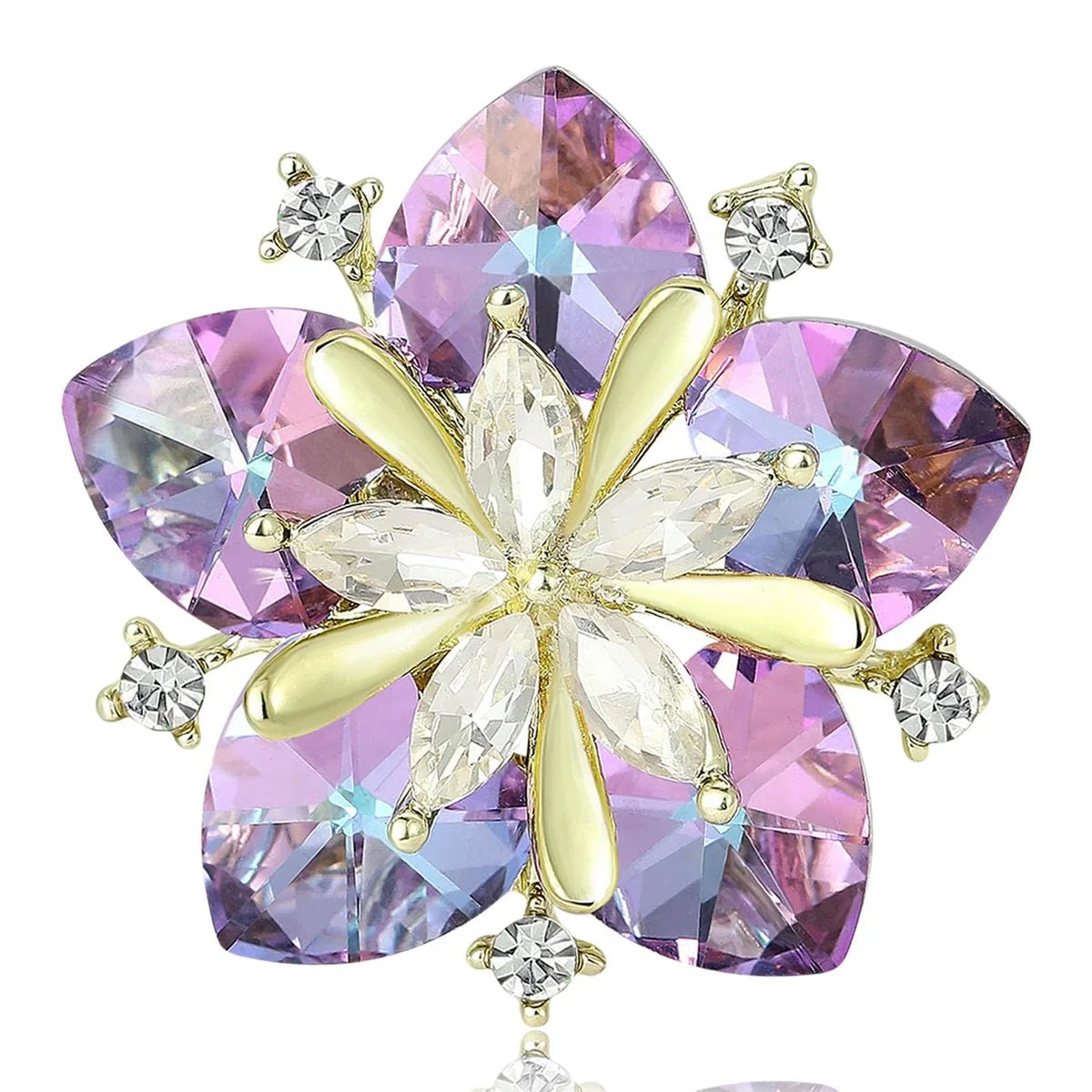 Crystal Flower Brooch