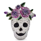 Enamel Skull Brooch