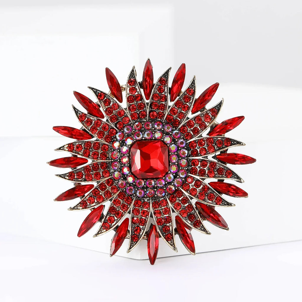 Crystal Sunflower Brooch