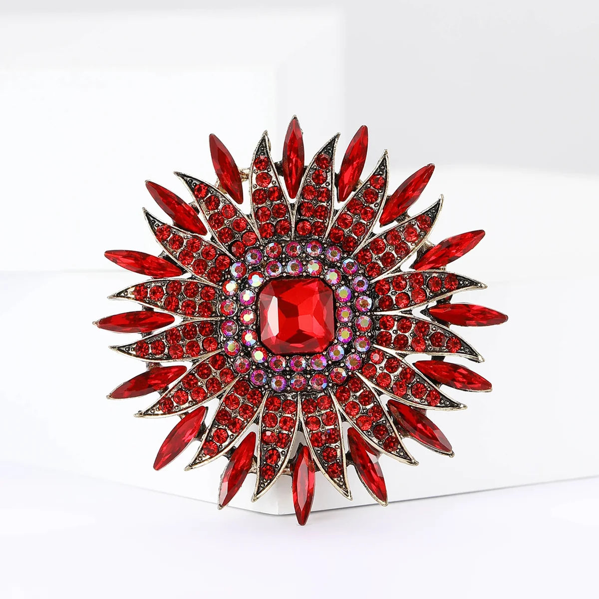 Crystal Sunflower Brooch