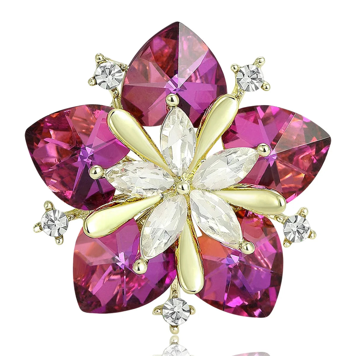 Crystal Flower Brooch