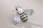 Faux Pearl Crystal Bee Brooch