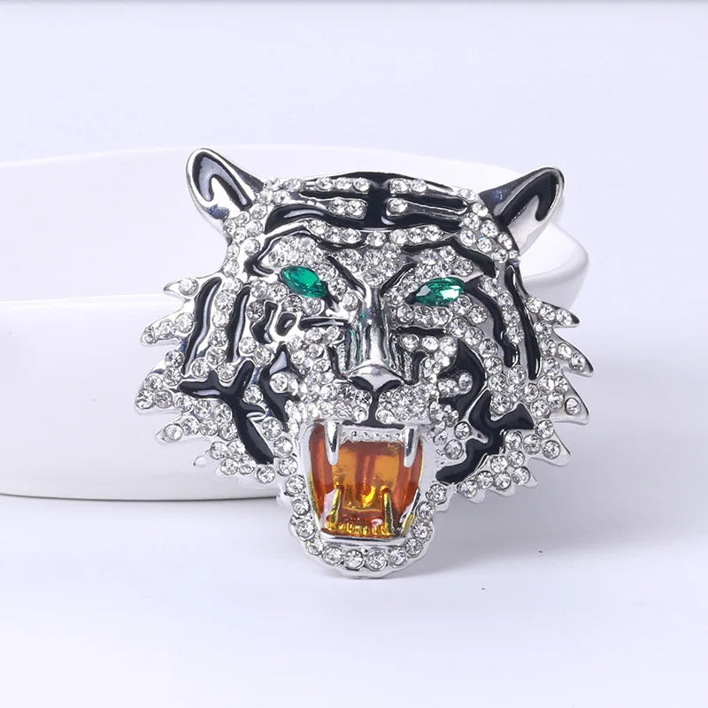 Crystal Tiger Brooch