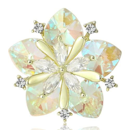 Crystal Flower Brooch