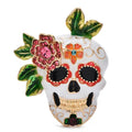 Enamel Skull Brooch
