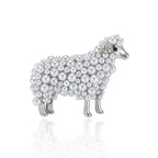 Faux Pearl Sheep Brooch