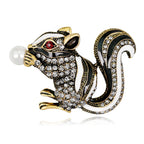 Crystal Squirrel Brooch