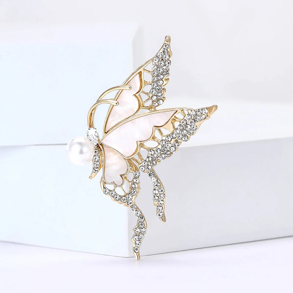 Crystal Butterfly Brooch