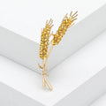 Crystal Wheat Ear Brooch