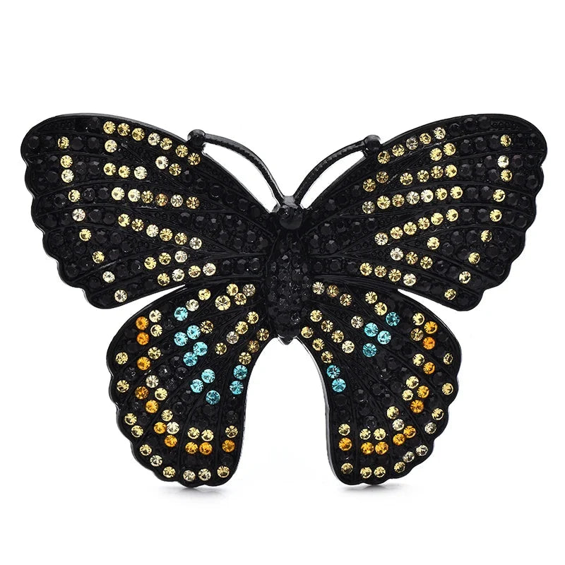 Enamel Crystal Butterfly Brooch