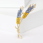Crystal Wheat Ear Brooch