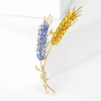 Crystal Wheat Ear Brooch
