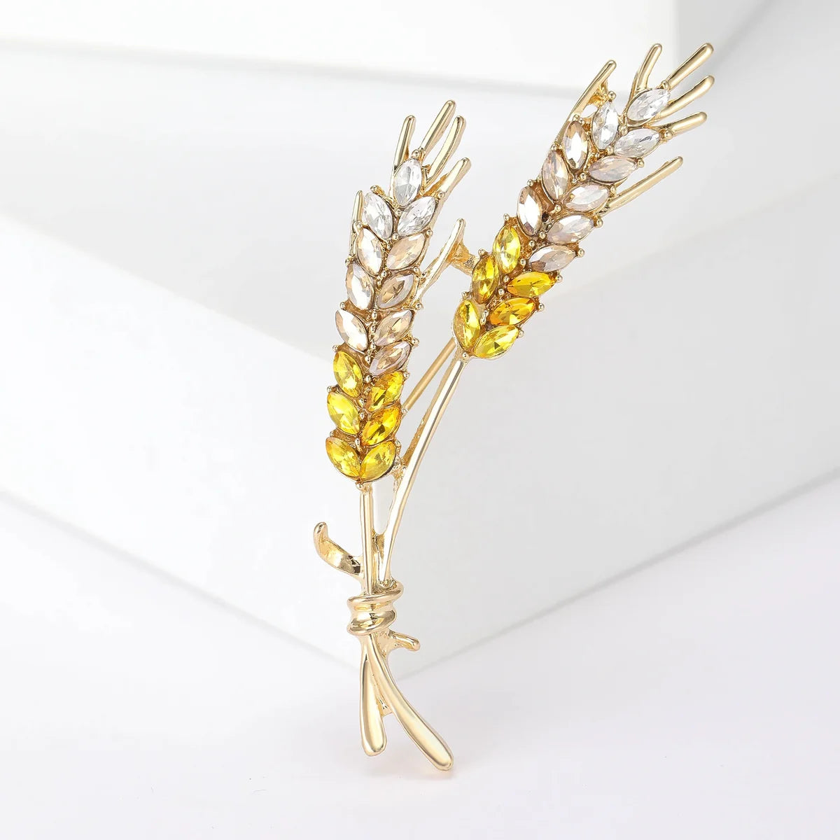 Crystal Wheat Ear Brooch