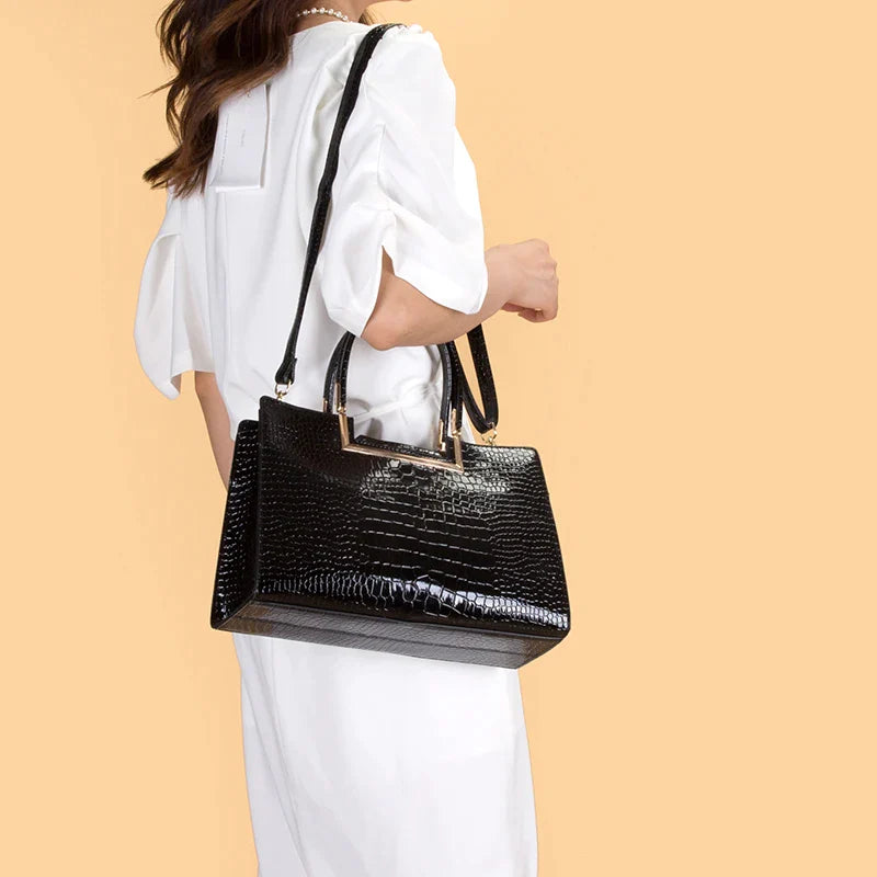 Leren tas en portemonnee set