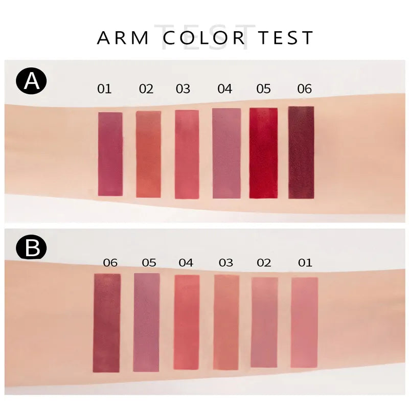 Langanhaltender flüssiger Lippenstift – Set mit 6 Handaiyan-Lippenstiften und Boxverpackung